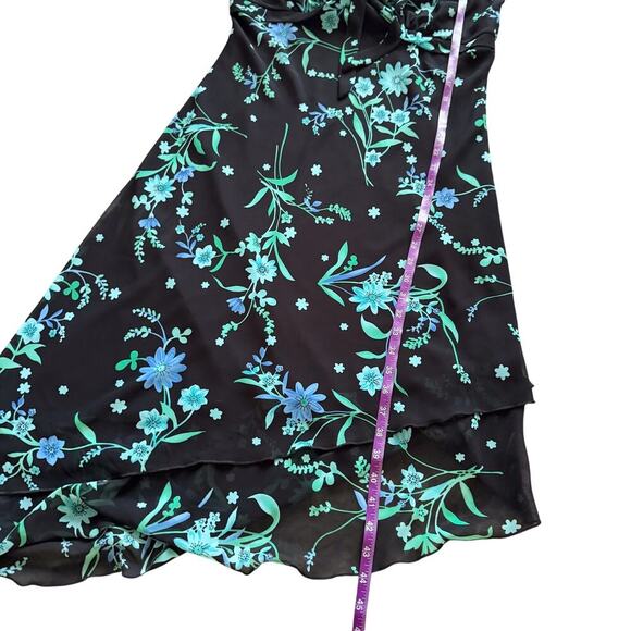 VTG Fashion Bug Floral Asymmetrical Dress Sz 10 12 Y2K 90s Vintage Fairy dainty - Picture 11 of 13